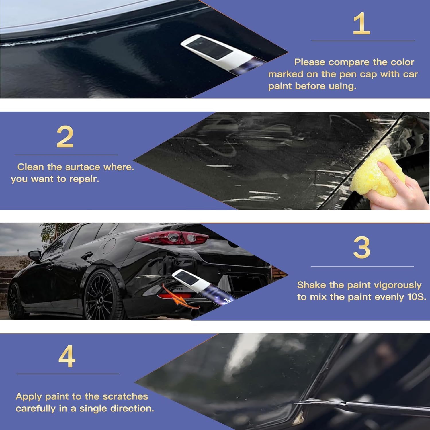 Soul Red Crystal Metallic(46V) Touch Up Paint for Mazda-Exact Match–Chips and Nicks Car Paint Scratch Repair Kit Automotive Paint Pen for CX-5/CX-30/CX-50/CX-70/CX-90/MX-5/CX-3/CX-9