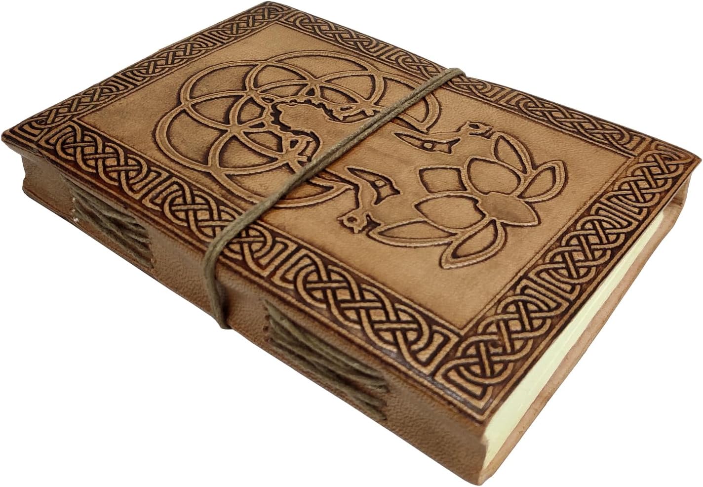 Purpledip Leather Journal 'The Yogi': Handmade Paper Diary for Corporate Gift or Personal Memoir (11739)