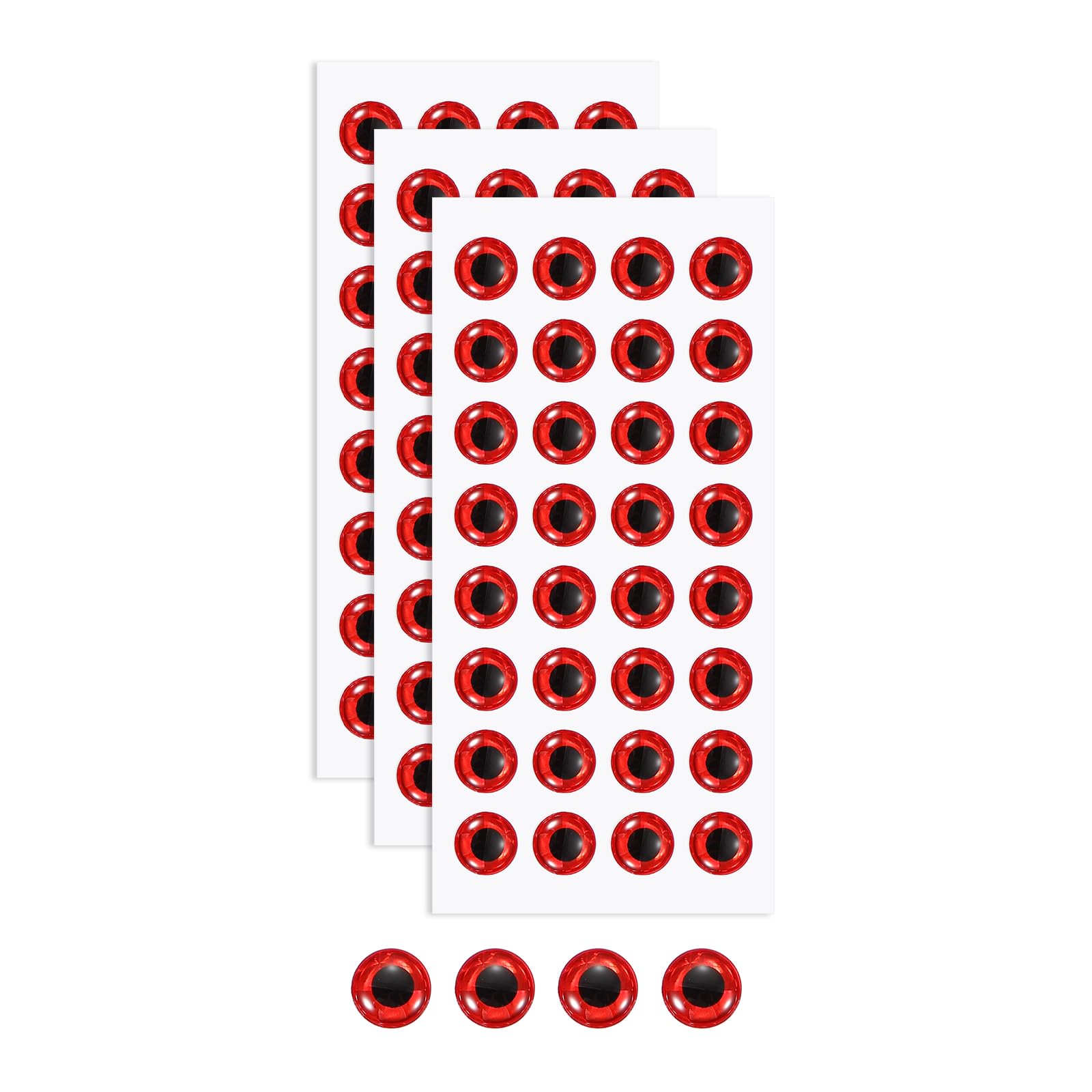 YELARXI Fish Eyes for Lures Making, 3D Eyes Fly Tying Materials Lures, Artificial Fishing Baits 12mm & 100 Pcs & Red -Fit for (Fish Bait/Fly Tying Streamers/Crafts)