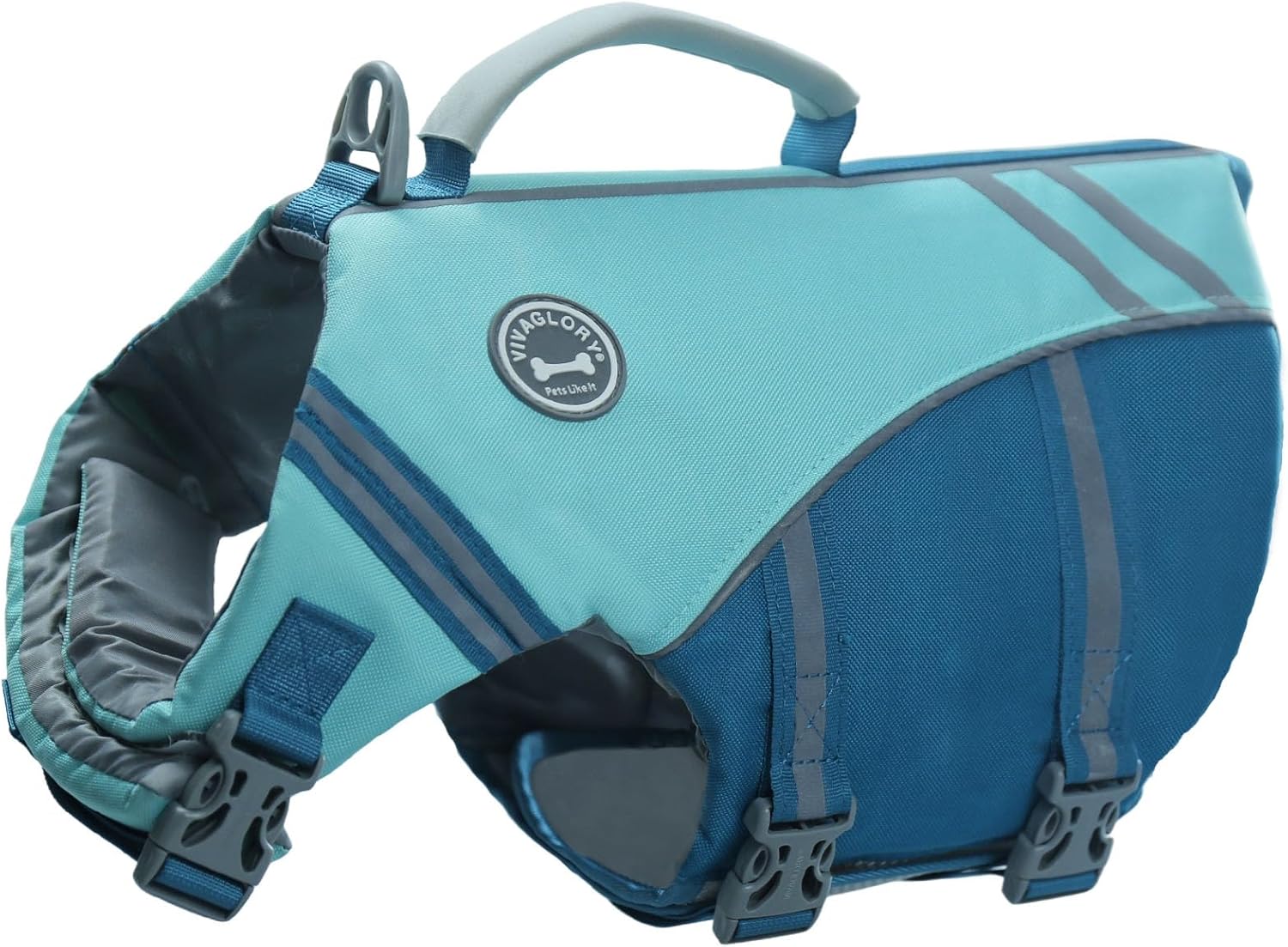 VIVAGLORY Sports Style Dog Life Jacket with Extra Flotation, Adjustable