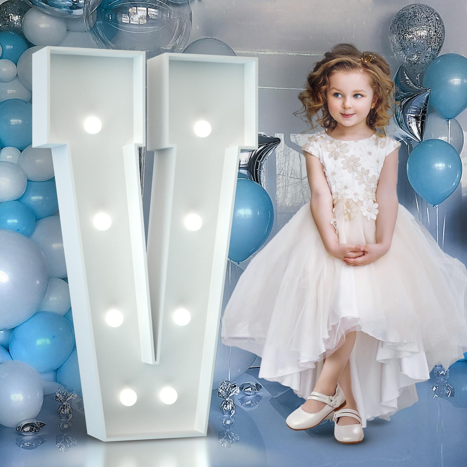 4FT Light Up Numbers Birthday Decoration Large Marquee Numbers 1 for 1st 18th 21st Birthday Party Decor Wedding, Big Number Frame Foam Cardboard Mosaic Arch Stand Pre-Cut Numbers — view 20