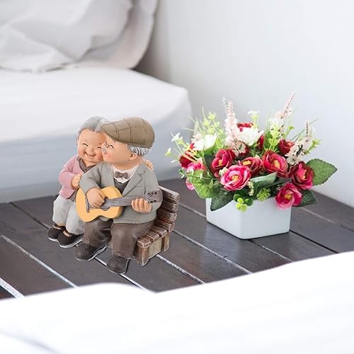 Miniatura 6 de Decoración de mesa de boda, figuras de hadas en miniatura, abuelos, aniversario, boda, resina, amor, ancianos, parejas, decoración de casa