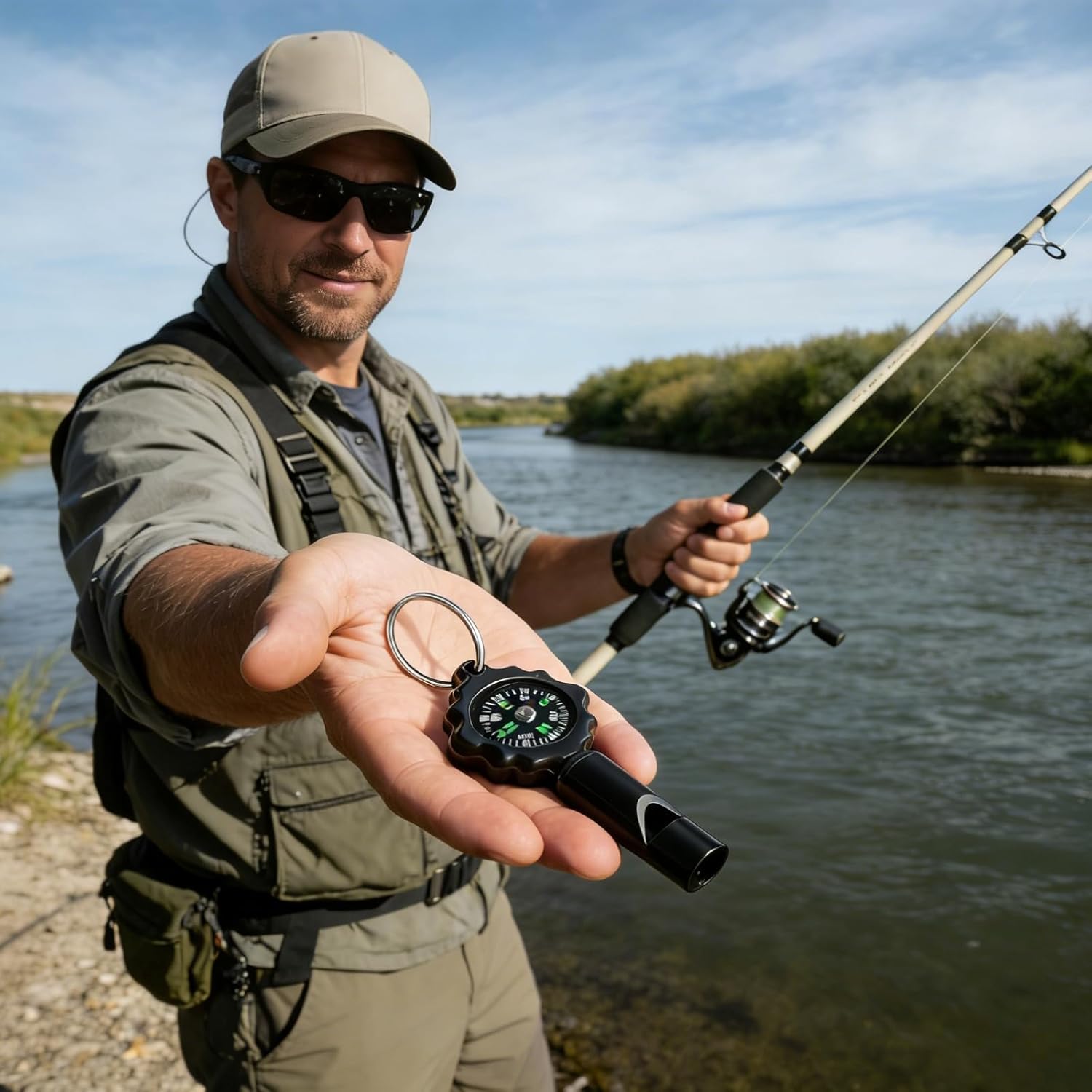 6’0” Medium Power Spinning Fishing Rod, Carbon-Fiberglass Composite Rod for Freshwater & Saltwater, Strong Yellow-Green Rod for Bass Trout Crappie, Affordable Great Gift for Fishing Lovers