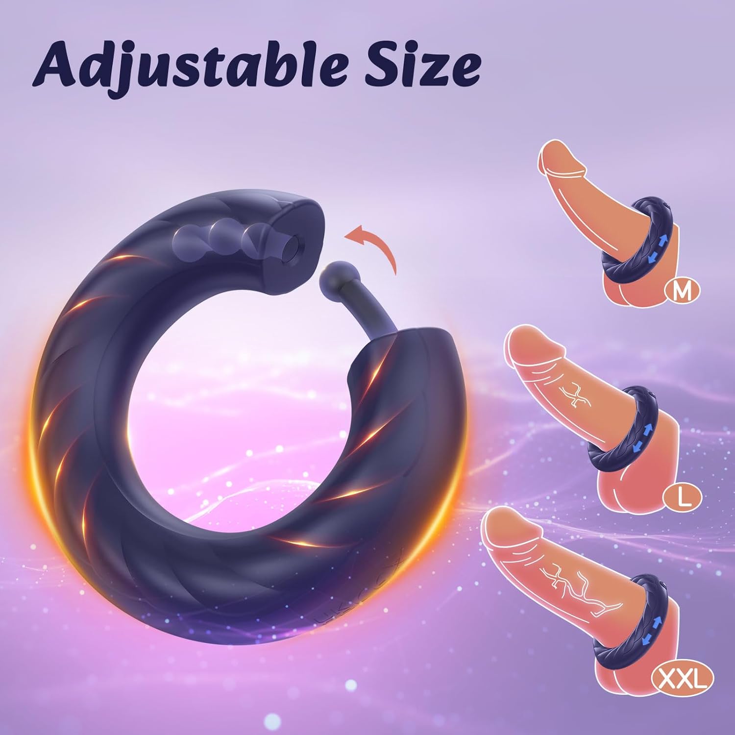 Male Sex Toy Vibrating Cock Ring, Sex Toys for Men Automatic Adjustable 10 Vibration Modes Soft Silicone Penis Ring, Couples Sex Toy Adult Foreplay Tool, Male Adults Toys Adult Sex Toys & Games