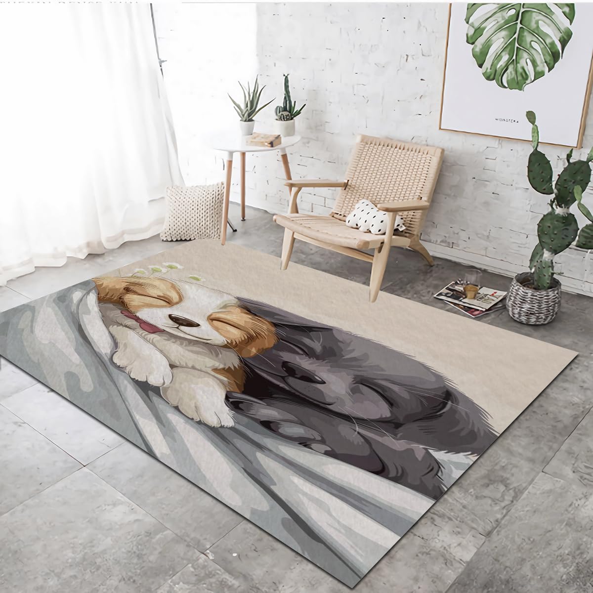 Moquette salon lavable VULORA tapis de sol antidérapant 80x150cm