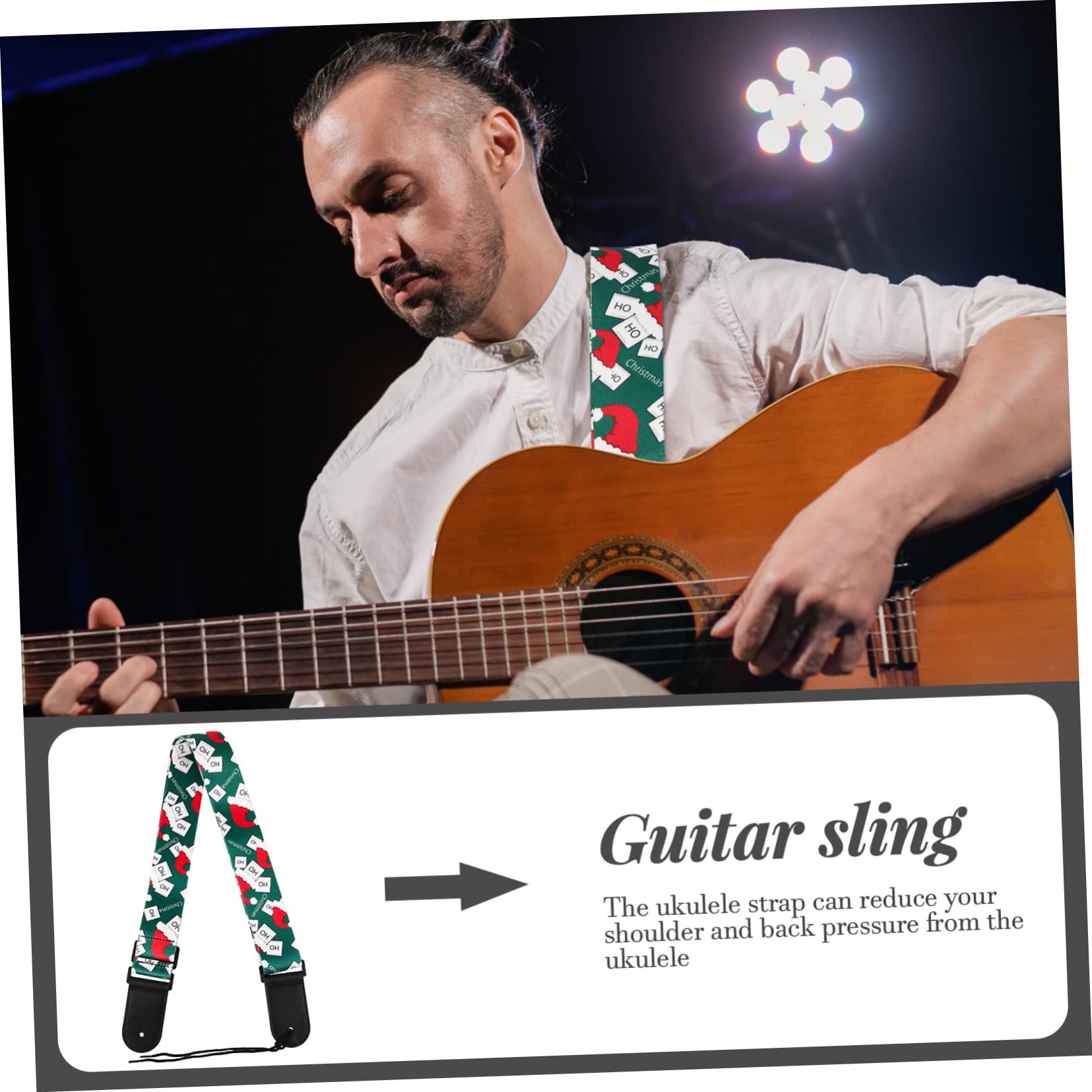 ibasenice 4piezas Correa De Hombro Para Ukelele Ajustable Diseño Navideño Correa De Guitarra De Estilo Folclórico Para Amantes Música