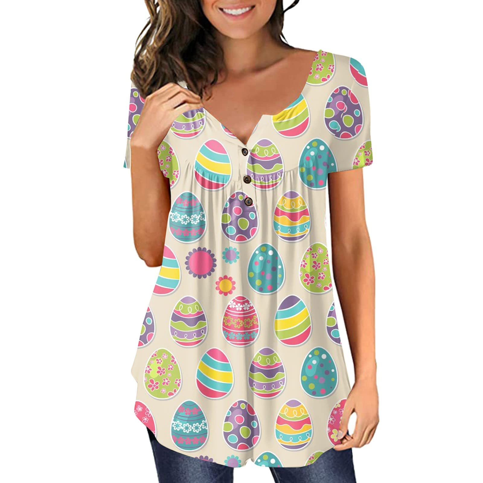 Women's T Shirt Top Summer Short Sleeve Crew Neck Top Blouse Casual Loose Fit Starry Sky Printing Tshirt Workout Plus Shirts