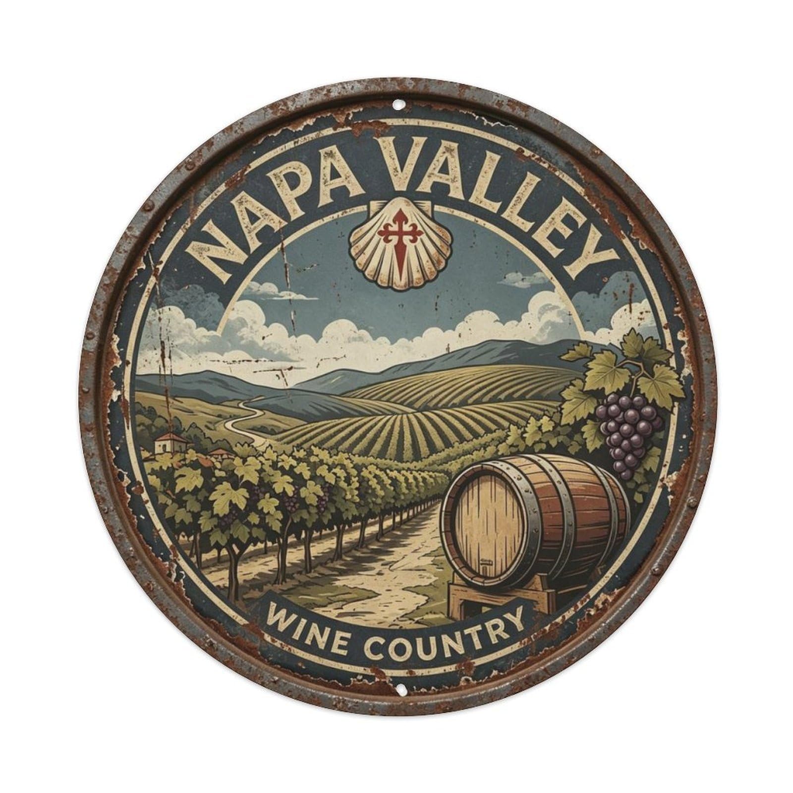 Napa Valley Wine Country Metal Tin Sign Plaque