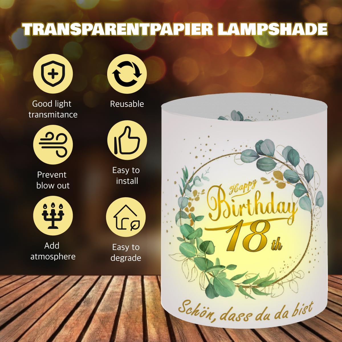 Aitsite 12 pièces Photophore Décoration de Table 18e Anniversaire, Décoration de Table 18e Anniversaire Fille garçon avec Allemand Schön DASS du Bist, Version Allemande Aitsite 12 pièces Photophore Décoration de Table 18e Anniversaire, Décoration de Table 18e Anniversaire Fille garçon avec Allemand Schön DASS du Bist, Version Allemande