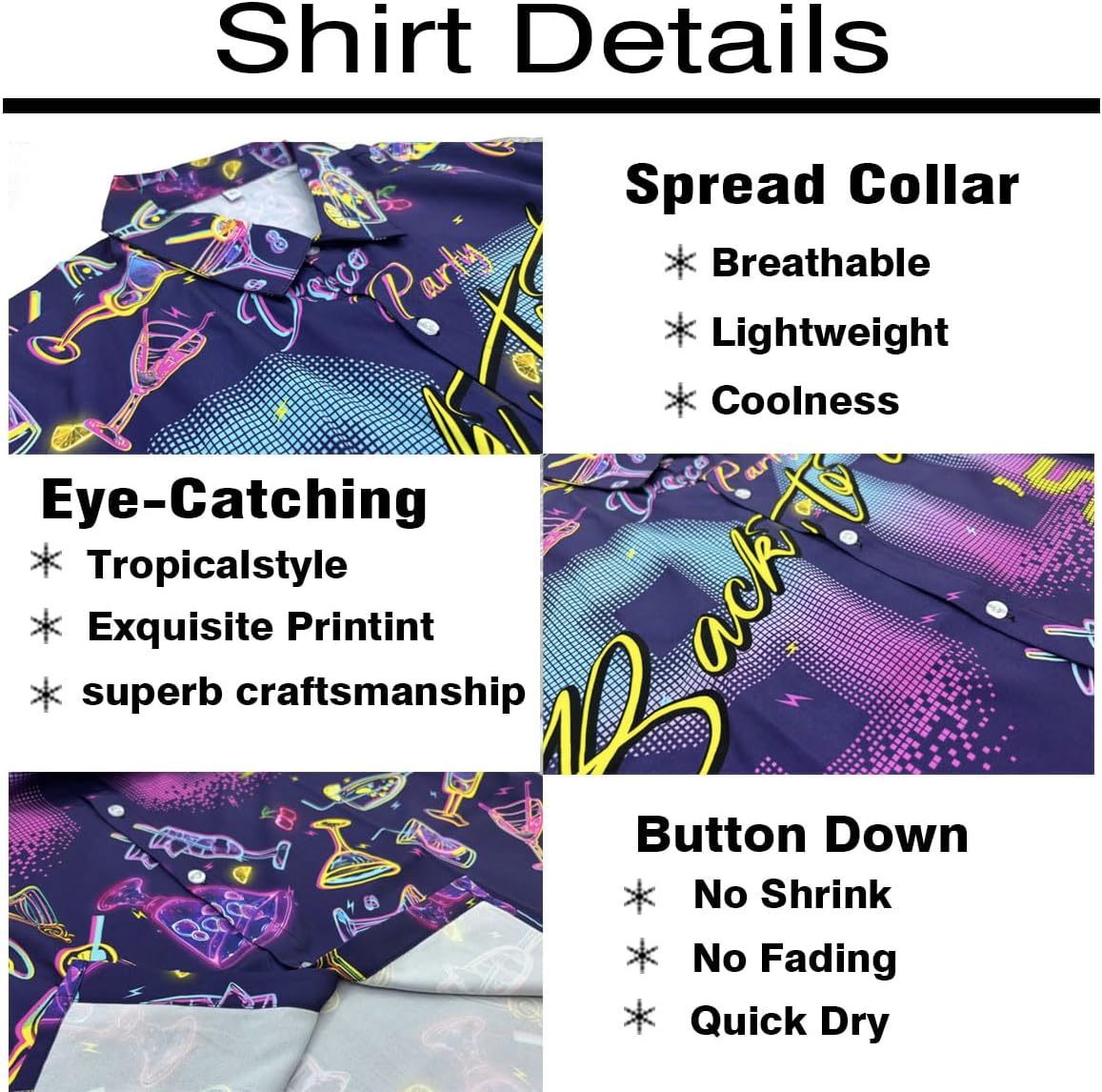 Men's 2 piece 80s 90s rave outfits for Men Hawaiian Shirts with a Bucket Hat - Image 3