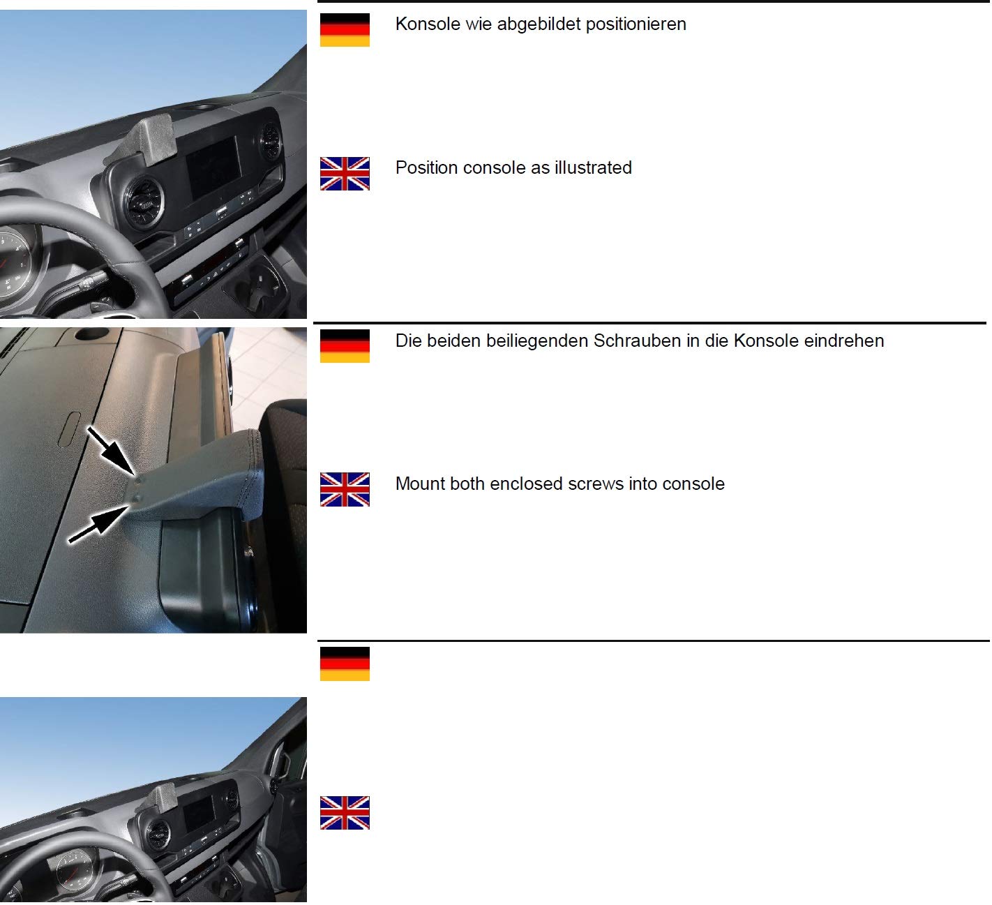 KUDA 7345 Uchwyt ze sztucznej skóry czarny do Mercedes Sprinter od roku prod. 2018 Special