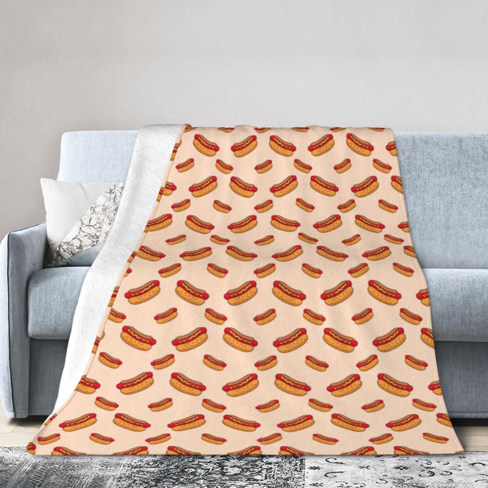 Noble Ren Delicious Hot Dogs Ultra-Soft Micro Fleece Blanket Winter Warm Soft Lannel Fleece Throw Blanket For Couch Sofa Bed 40"X30"