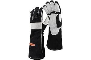 YESWELDER 16 Inches, 932℉ Leather Forge MIG Welding Gloves with Kevlar Stitching for Heat/Fire Resistance