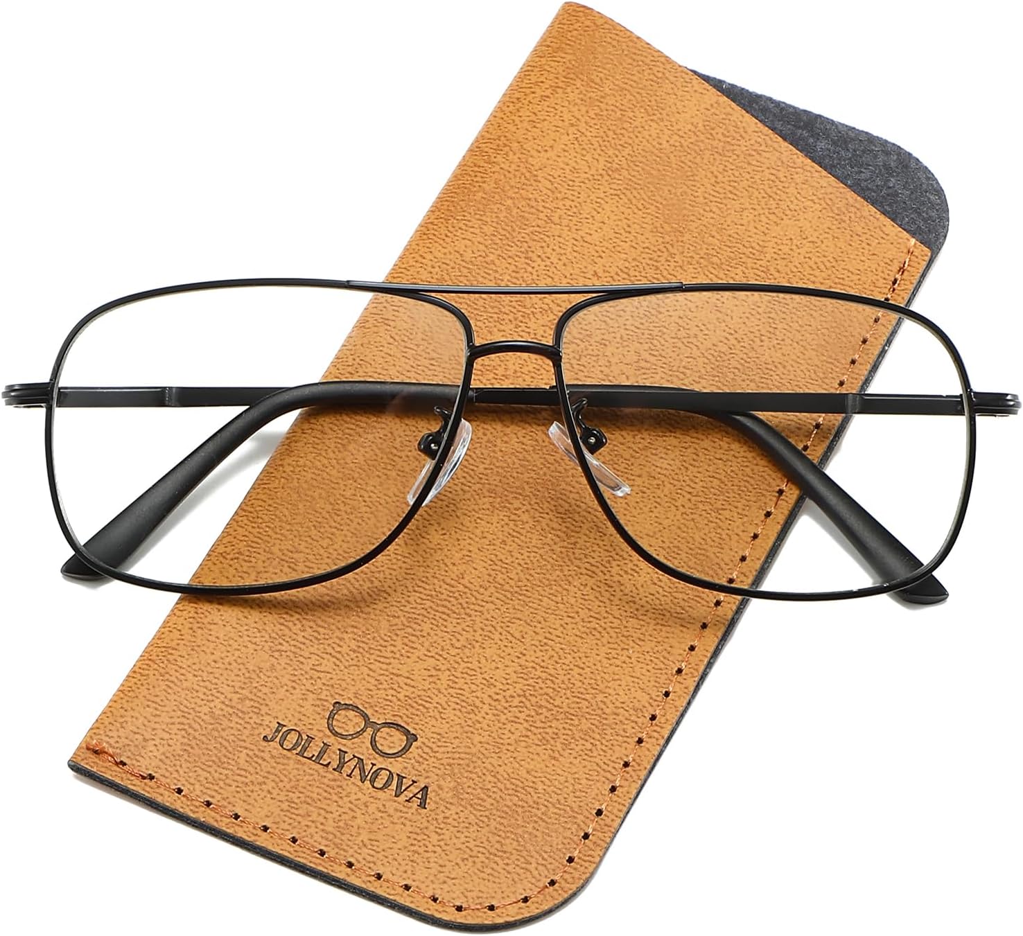 JOLLYNOVA Aviator Reading Glasses for Men Women with Spring Hinge Readers, +1.00 to +3.00 & 0.00 Frame Option, NO Blue Light