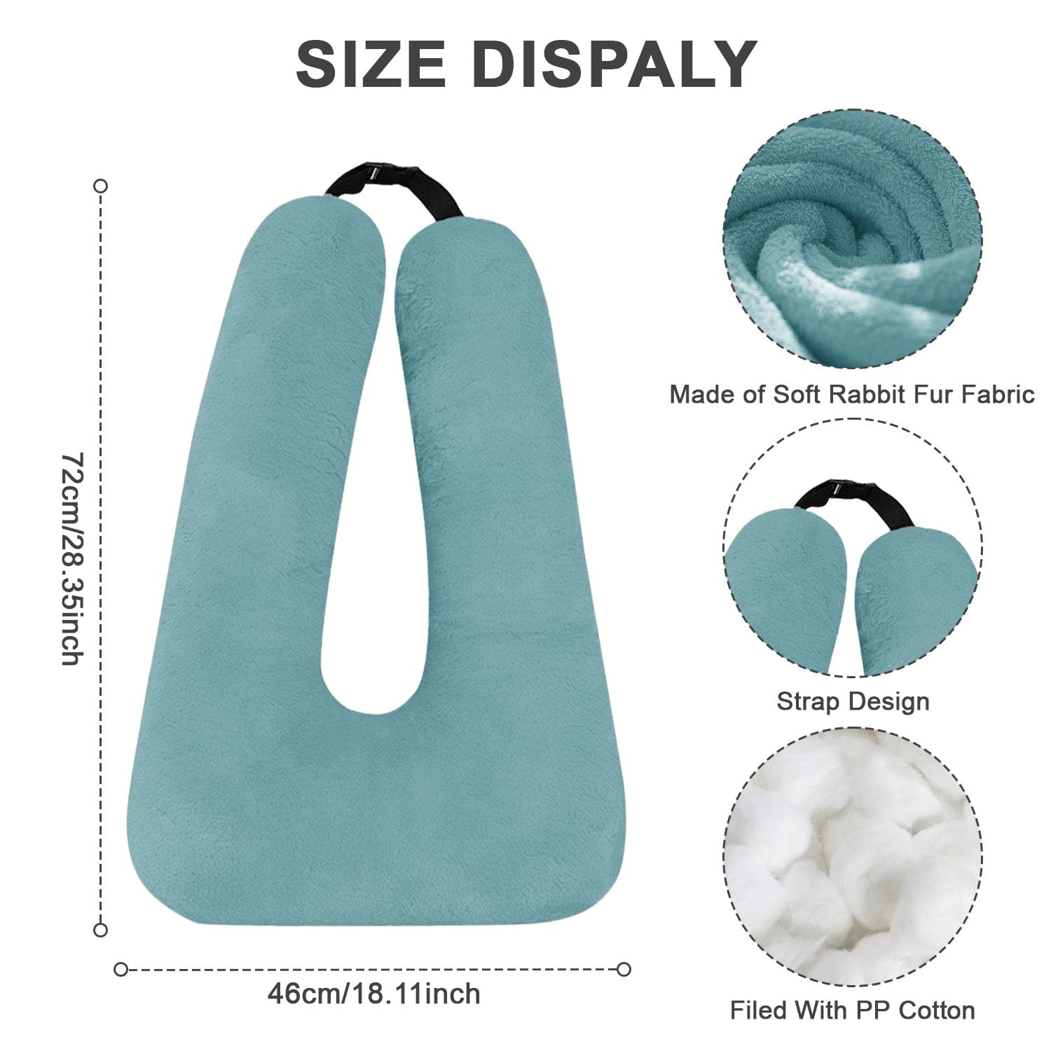 Oreiller de voyage pour enfants, coussin de voyage, oreiller de voyage, oreiller amovible en forme de U pour adultes et enfants pour soutenir la tête et le corps sur le siège arrière des longs