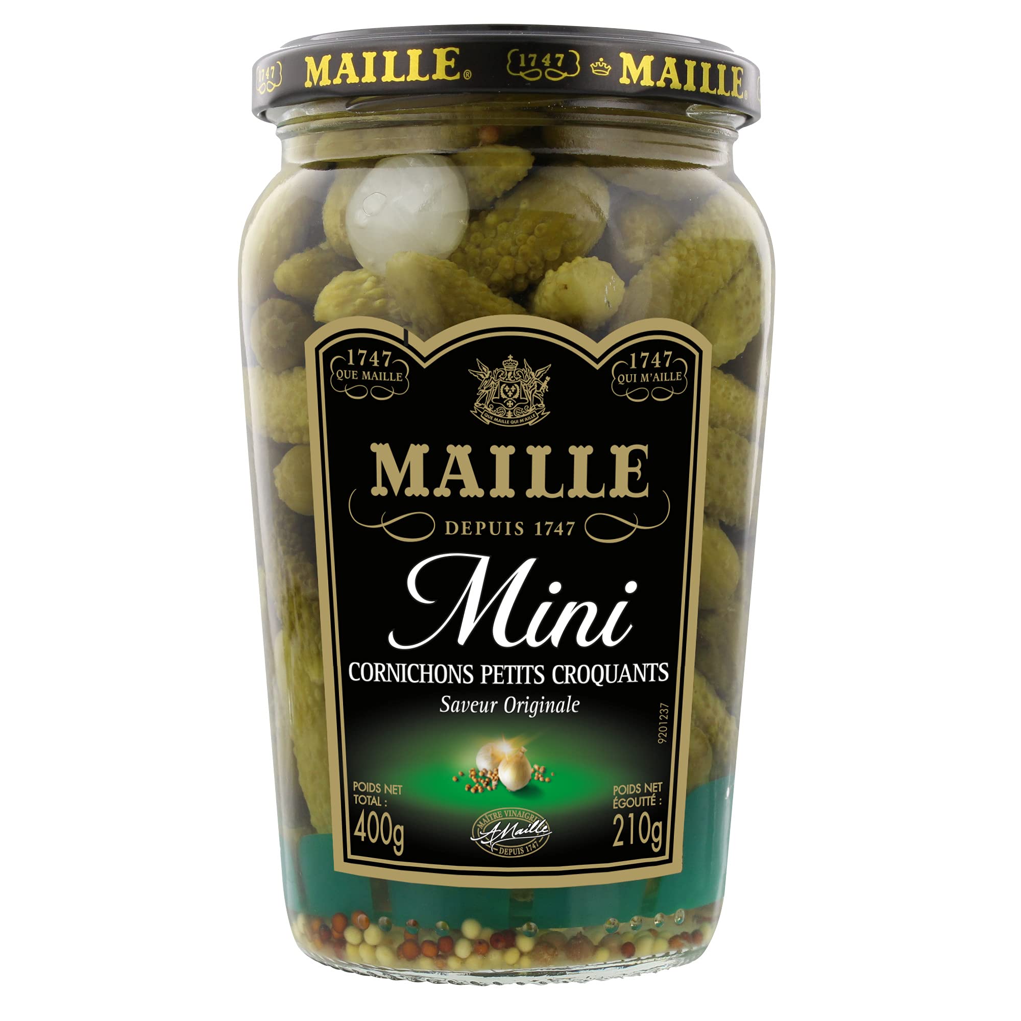 Maille Cornichons Mini Saveur Originale, Le bocal de 210g net égoutté