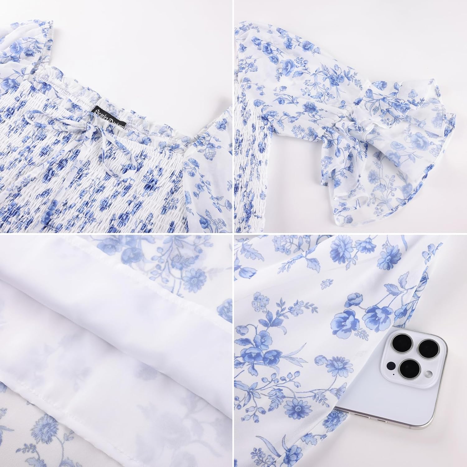 Scarlet Darkness 2026 Summer Floral Dress for Women Cottagecore Smocked Midi Dresses - Image 8