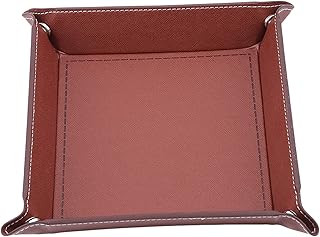 Flybloom Desktop Dice Tray Rolling Dice Tray Foldable Dice Tray for Rolling Dice Game(Dark Brown)