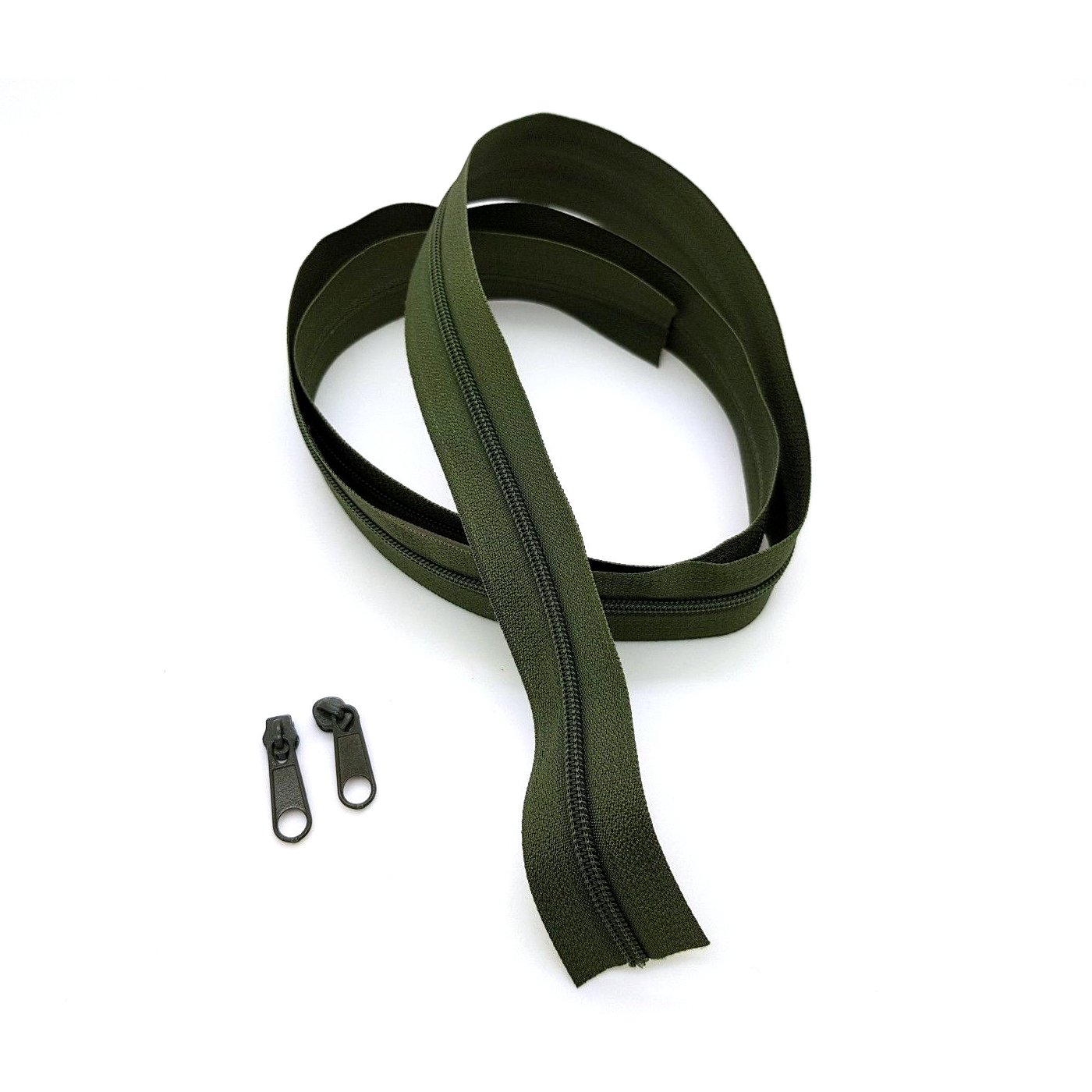 Zipper Tape Size #3 Nylon Coil Spiral Continuous Zip Zipper + 2 Sliders per 1 Metre for Clothes Jacket Coat Backpack DIY Crafts (Khaki 327, 10 Metres + 20 Sliders)