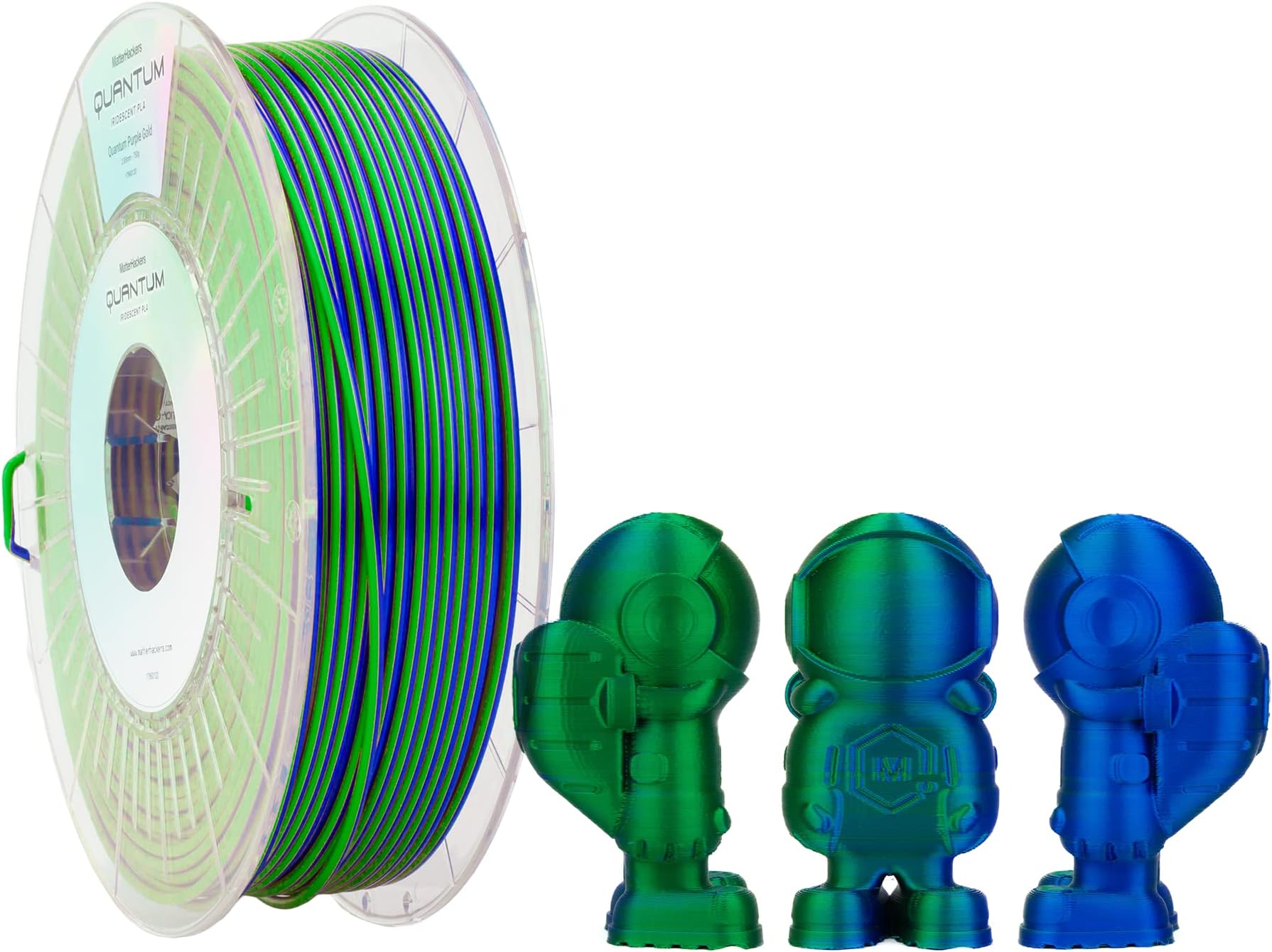 MatterHackers Quantum PLA Dichromatic Dual Color 3D Printer Filament (0.75kg) (1.75mm, Blue Green)