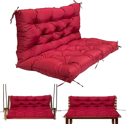 Gollense Cojines de columpio para porche, cojín de banco impermeable con respaldo para muebles de exterior, cojines de repuesto lavables para patio
