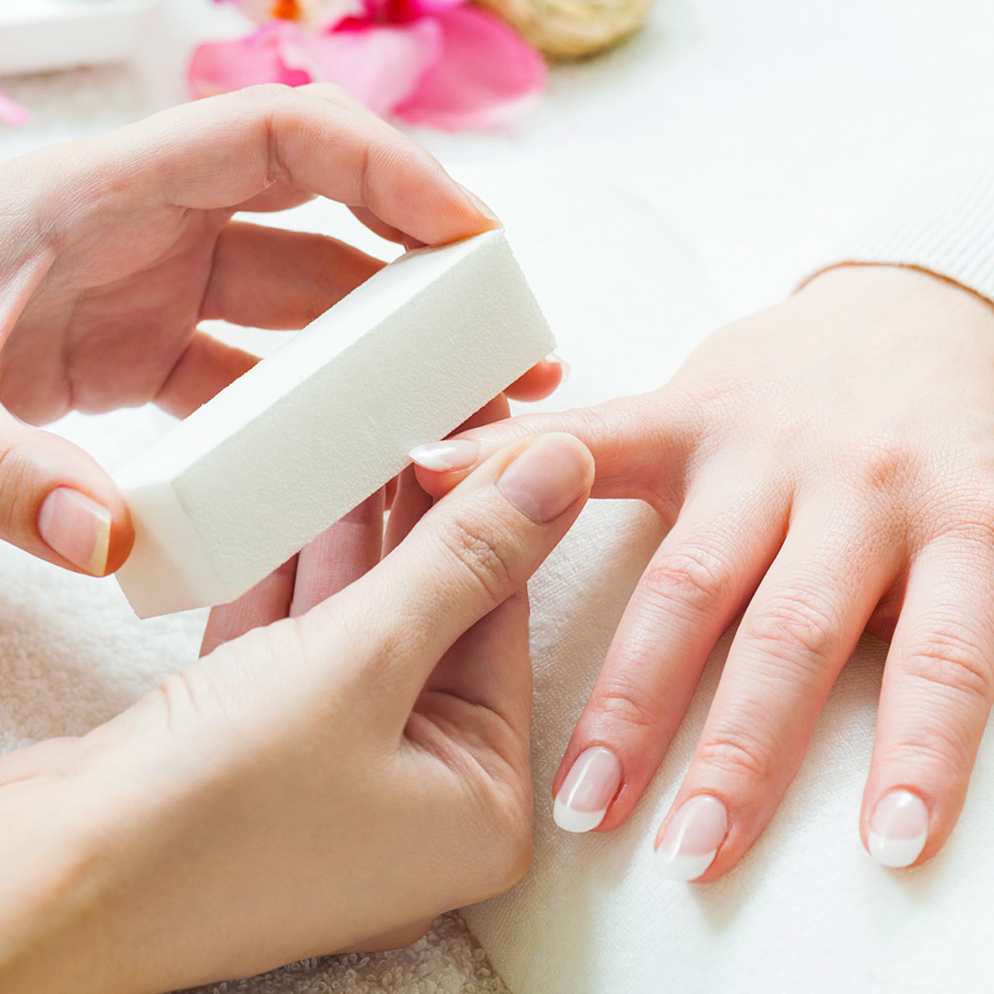 Elalove 10 Blocs Polissoirs à Ongles Professionnels (5 Blancs + 5 Roses) - Lime à Ongles 4 Faces Réutilisable pour Manucure/Pédicure - Mousse Douce et Durable pour Salon/À Domicile