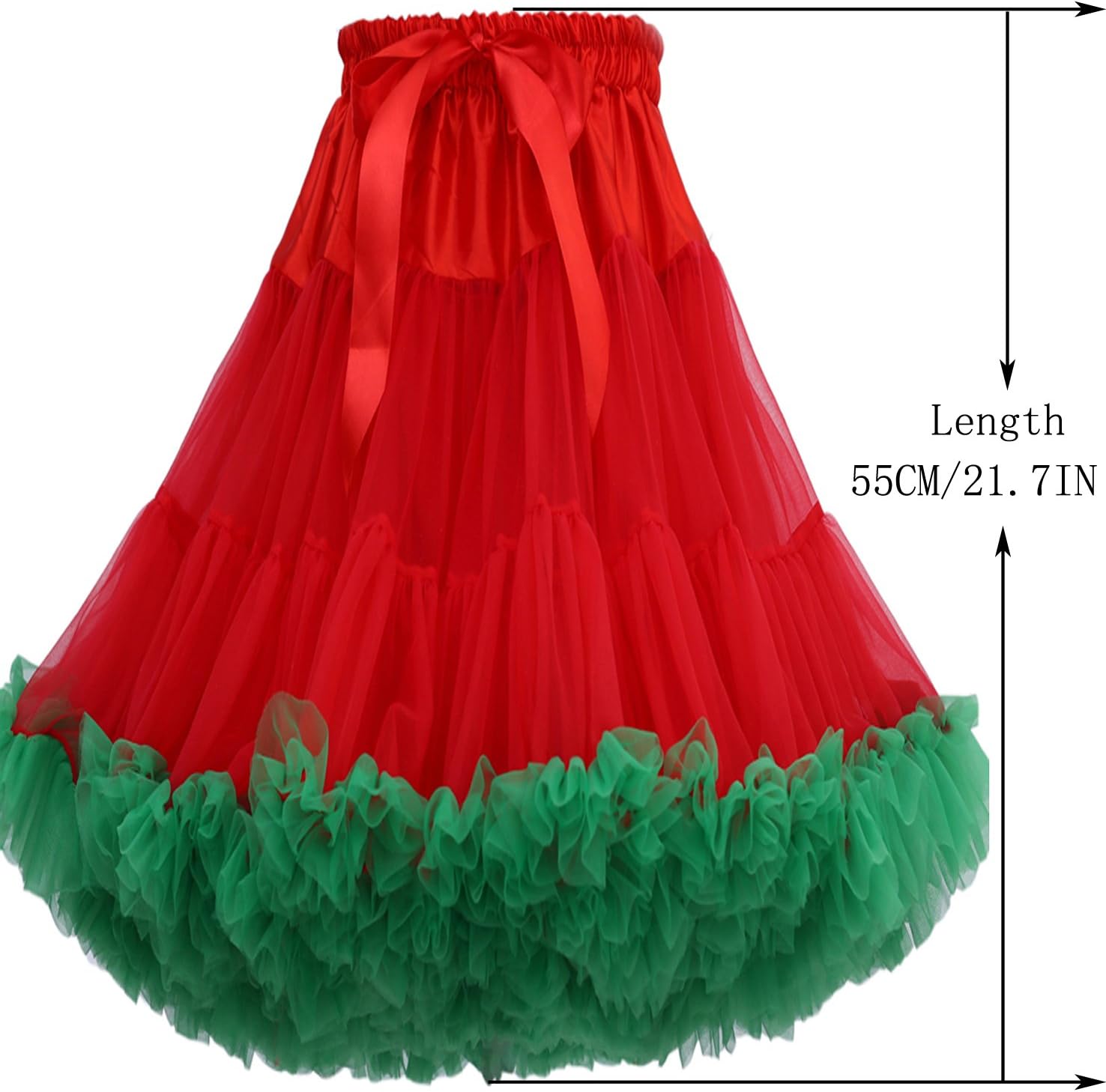 FOLOBE Women's Knee Length 50s Soft Puffy Tutu Skirts Ballet Costume Tulle Underskirts Knee Length Petticoat Skirt for Women - Image 5