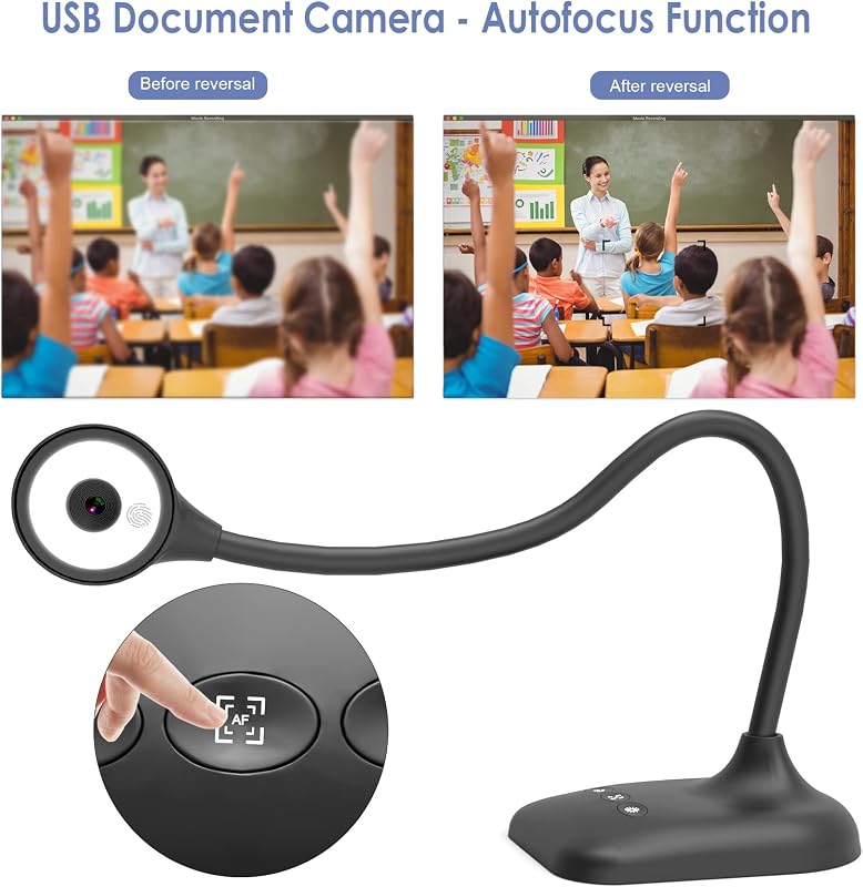 PAKOTOO USB Dokumentumkamera A3 LED Megvilágítás Mikrofon Zoom Skype Teams