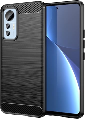 Case Compatible with Xiaomi Mi 12 Lite Case Carbon Fiber Texture Design Cover Anti-Scratch Shock Absorption Case Made for Xiaomi Mi 12 Lite 5G Case 2022 Black