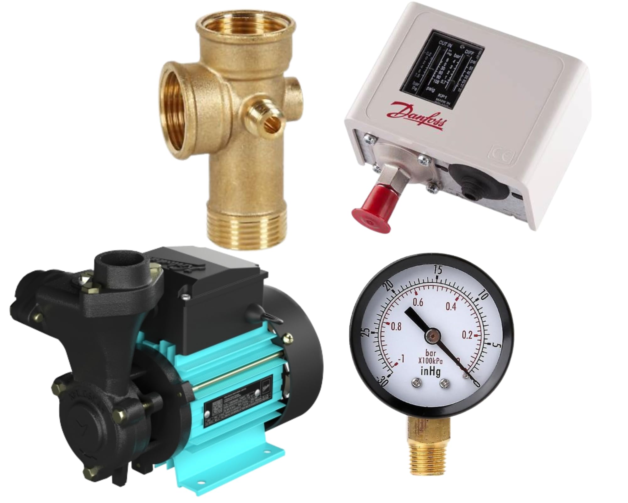 Kirloskar RIAN-II 0.5HP Water Pump with plumbing Accessories of, 5 way, Pressure Guage,Pressure switch single phase (B0CFLYJ6GD) Amazon Price History, Amazon Price Tracker