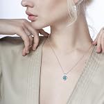 Heart Gem Necklace 925 Sterling Silver Pendant Crystal Necklace Gem Necklace Birthstone Necklaces for Women