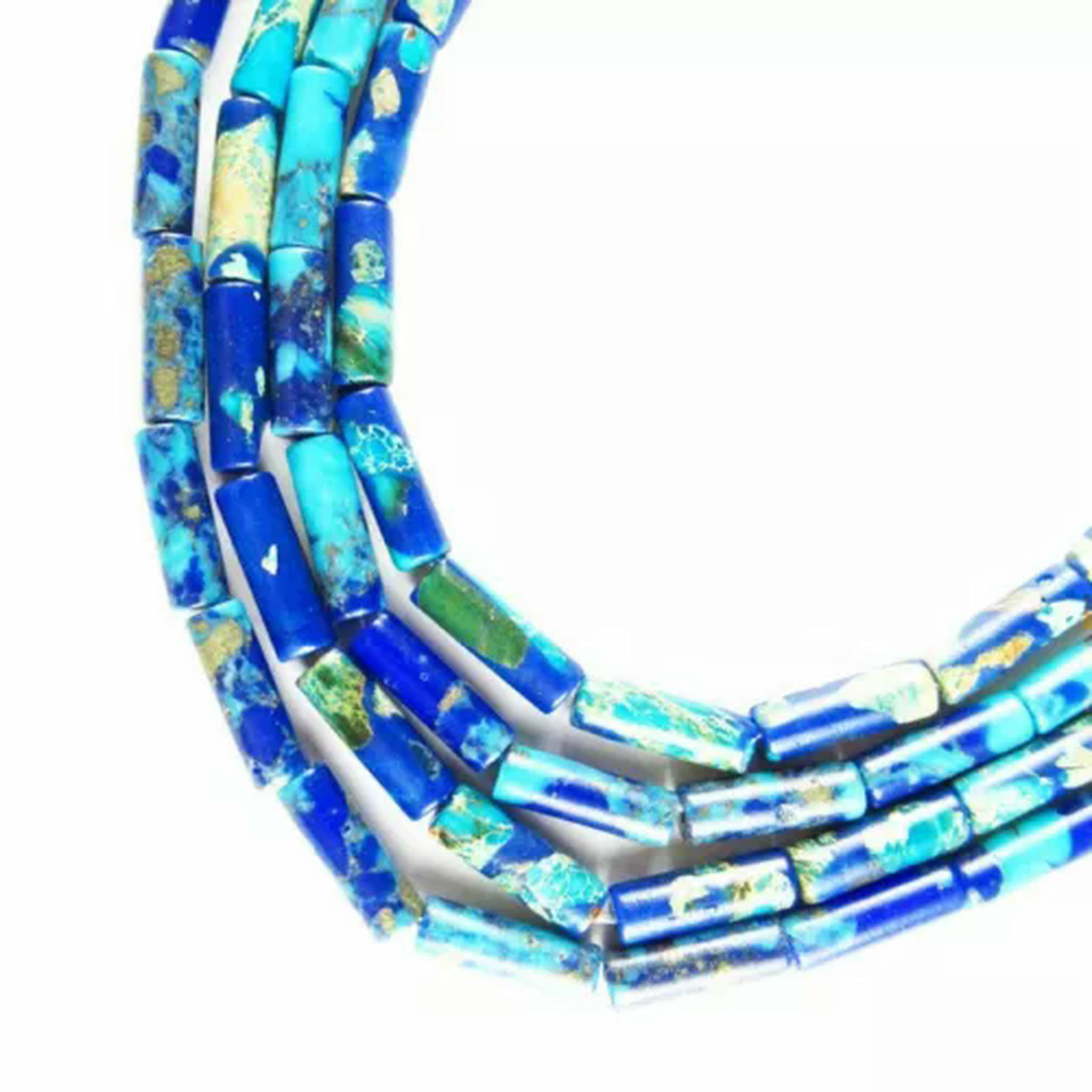 Künstliche Blaue Meeressediment-Jaspis-Pyrit-Säule, lose Perle, 15,5 Zoll, 13 x 4 mm