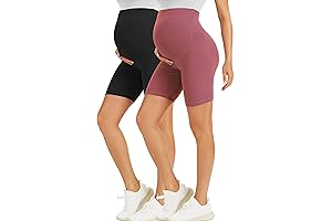 Maternity Workout Shorts Over the Belly Biker Yoga Active Shorts