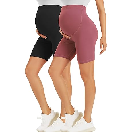 Maternity Workout Shorts Over the Belly Biker Yoga Active Shorts