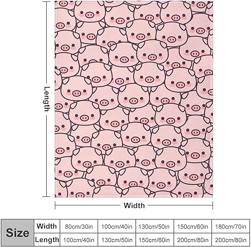 Miniatura 2 de Manta de cerdo para regalo, manta de franela polar de 40 x 50 pulgadas, suave para niñas, niños y adultos, ligera, cómoda, cálida manta temática de