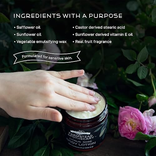 Miniatura 5 de Farmstead Apothecary Loción corporal 100% natural con aceite de cártamo orgánico, aceite de girasol orgánico y aceite orgánico de vitamina E, 8