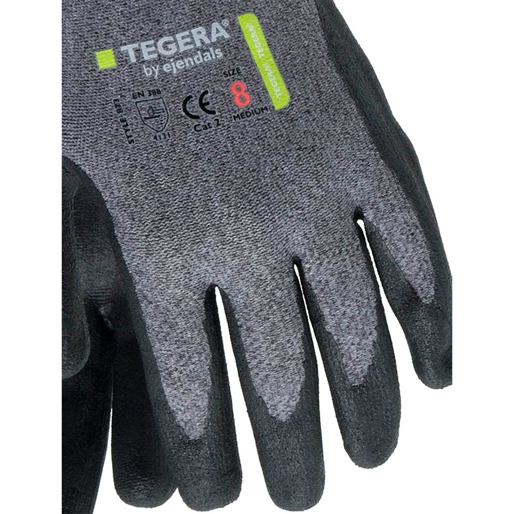 Ejendals 9112 – 8 taglia 8 Tegera 9112 – Guanto in Pelle Sintetica, colore: nero/grigio/giallo