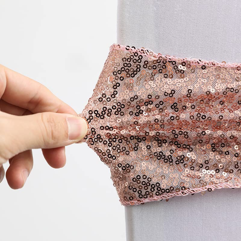 ERRVA 10 pezzi/50 pezzi oro argento scintillante sedia da sposa nodo nastro decorazione telai per banchetti paese cinghie di copertura decorazioni per la casa-verde menta, 10 pezzi