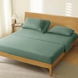 Manyshofu 4 Piece Split Head California King Sheets Sets for Adjustable Bed Sheet, Flex Head Split Top Cal King Sheets Sage Green Sheet Set - 1800 Thread Count Bedding Set with Deep Pockets