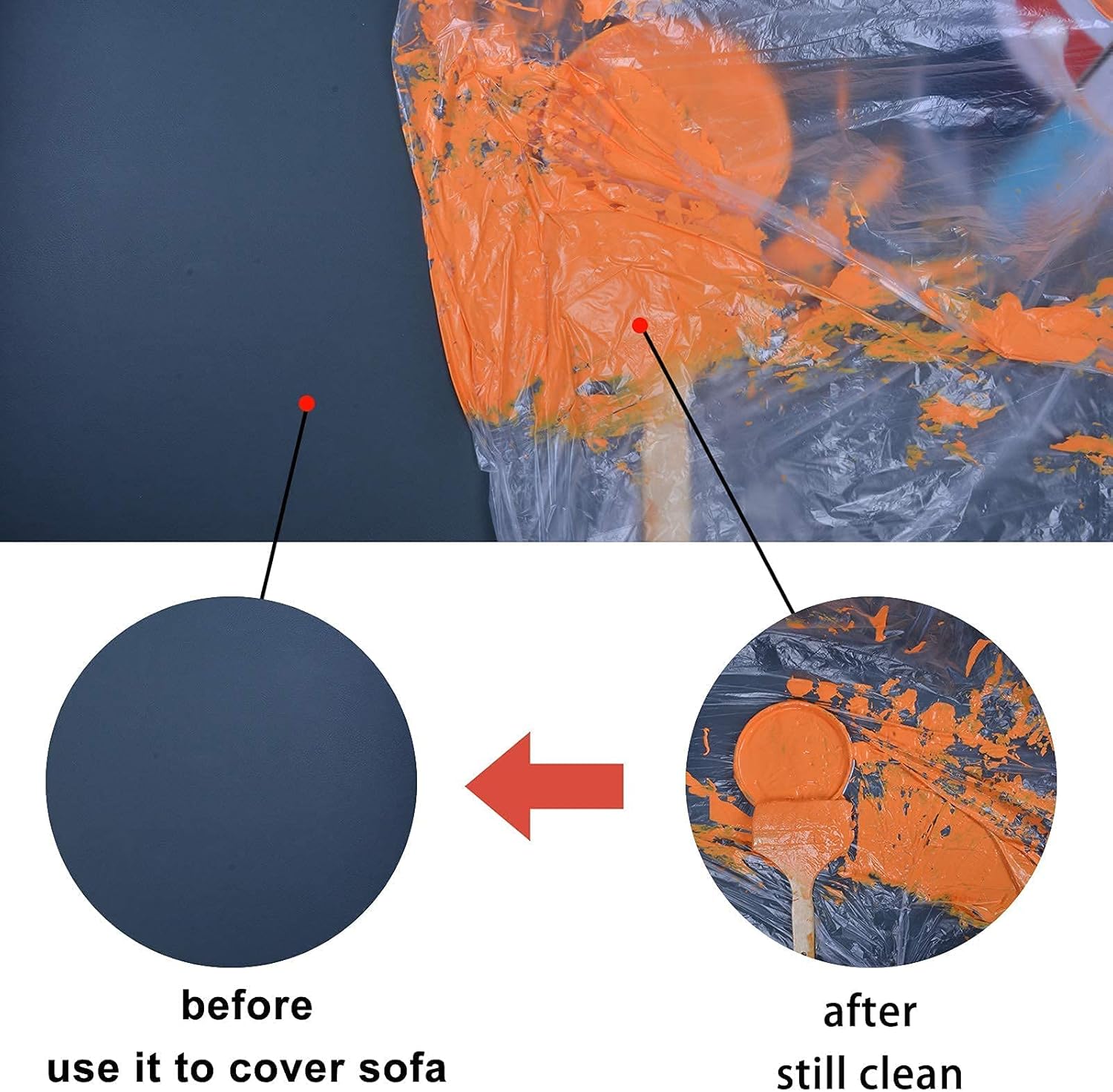 OIYEEFO Plastic Drop Cloths for Painting, 10 Pcs 9x12ft Plastic Sheeting Tarp Waterproof Dustproof Almost Tear Resistance Multi-Purpose Furniture Cover Floor Wall Protection Film : Everything Else