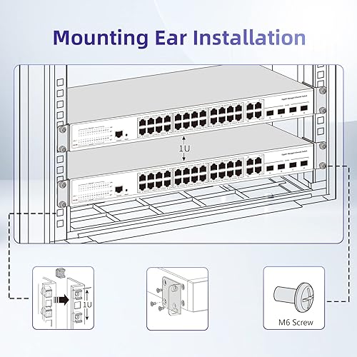 Miniatura 10 de Kit de montaje en rack para interruptores de enebro de 17,3 pulgadas para Juniper EX2200/EX2300
