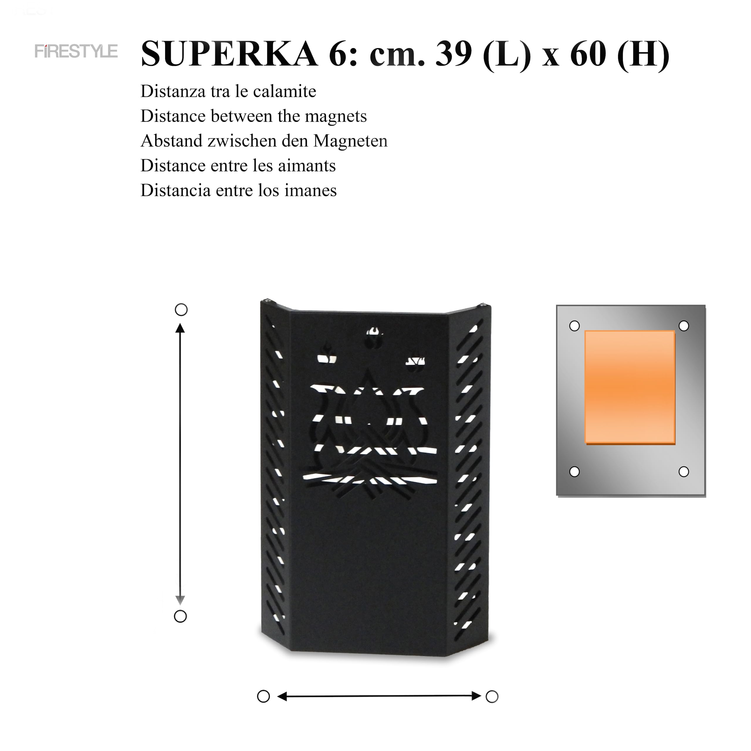 LIMAC Design SUPERKA, proteggi Bimbo Ideale per stufe a Legna e Pellet, Protezione ustioni Vetro Stufa o Camino, Anti scottature Bambini e Animali, prodotto in Italia. (Mod. 6 cm. 39x10x60)