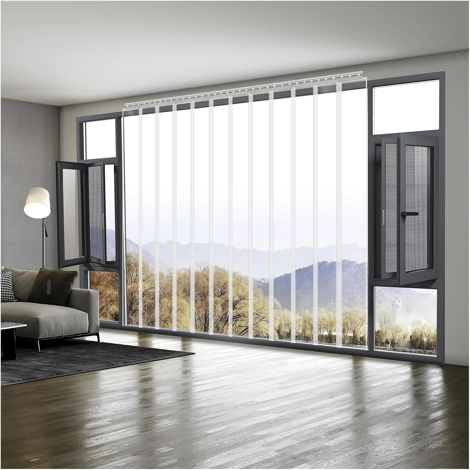 Transparent PVC Strip Curtain - Waterproof Door Divider Kit, Windproof & Durable, Ideal for Home & Commercial Use (75x250cm/29.53x98.43in)