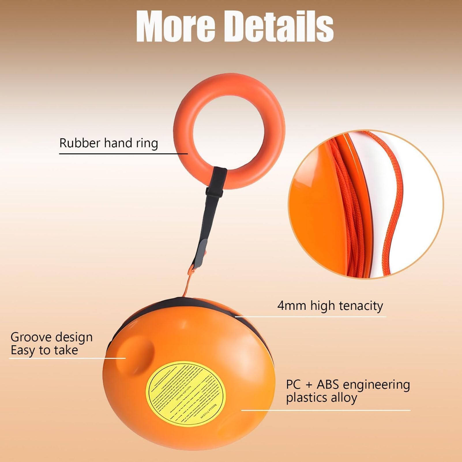 Disco de Rescate Naranja de Alta Resistencia con Cuerda Flotante para Lanza 3piece | Frisbee de rescate acuático, dispositivo de rescate de calidad profesional para personal de primeros auxilios