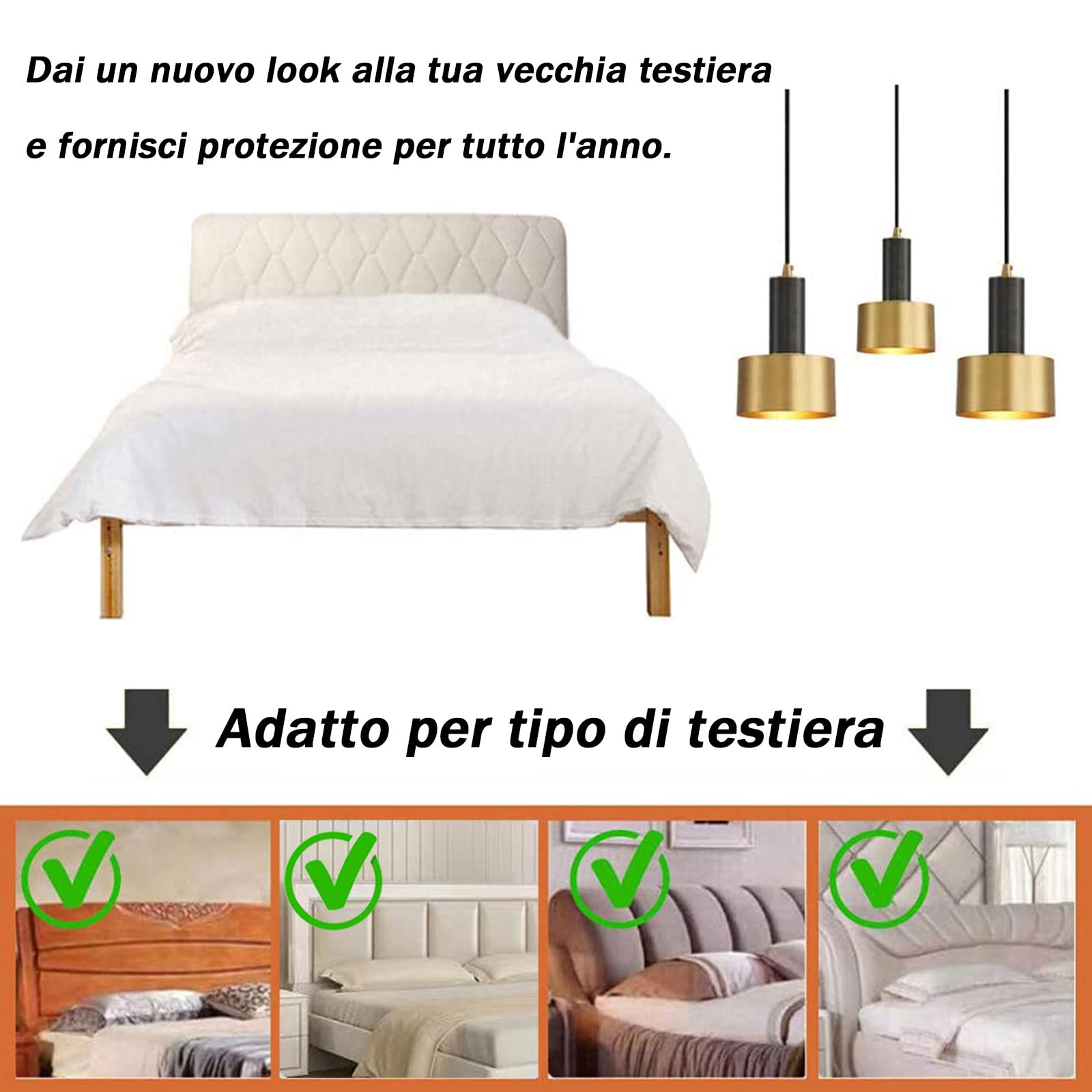 Copritestata X Letto Matrimoniale Mlhk Copertura Imbottita Per