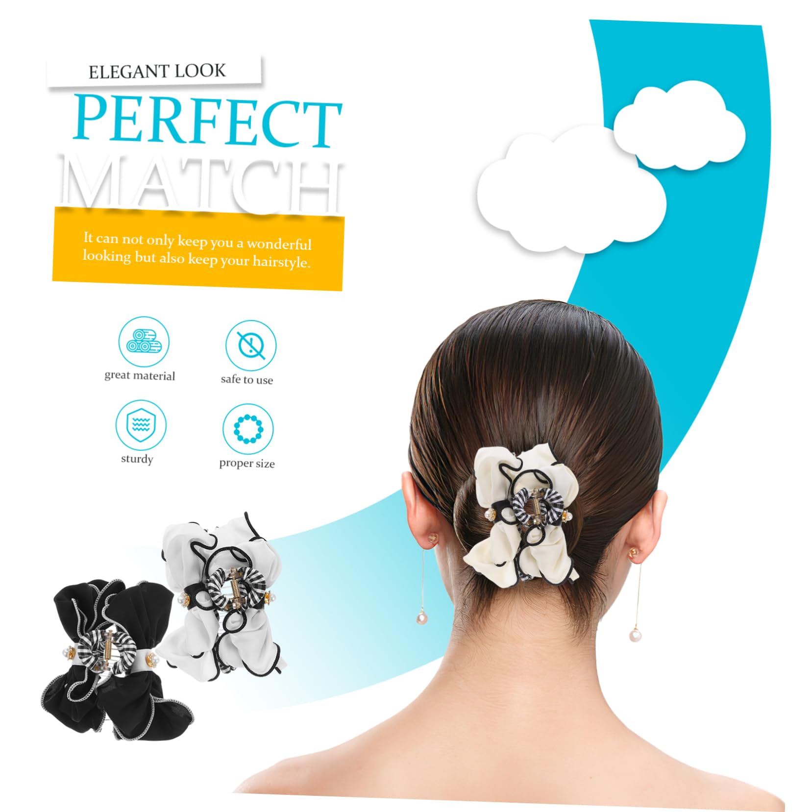 Didiseaon 6 Piezas horquilla de lazo curly hair horquillas moño pinzas de cabello pinza para el pelo pinzas para el cabello para cabello Cabello recogido sombrerería gran horquilla