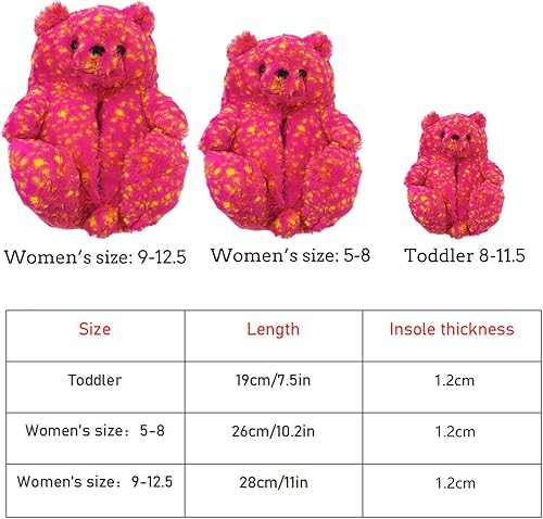 Miniatura 2 de YUESAI Teddy Bears Slippers for Women Kids, Bear Shoes, Cute Animal Bear Slippers for Home