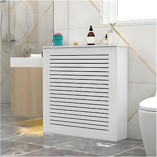 White Radiator Cover Cabinet, Heater Protector Insulated Enclosure, Radiator Covers Shelf for Living Room Bedroom Bathroom Decorative Heating Cabinet Hide Cluttered Pipes(27.6"Lx23.6"Hx9.8"D)