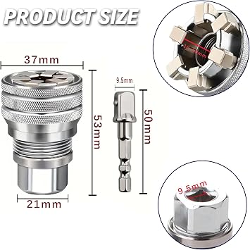 Upgraded Universal Socket Wrench 10mm-19mm Adjustable Socket 3/8 Drive