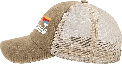 Miniatura 3 de Colorado Mountains Hat Trucker Hat Men Trendy Mesh Hat for Summer, Pigmento Caqui02, Talla única